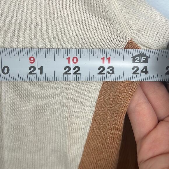 Duffield Lane XL color block longline side slit crewneck sweater - Picture 6 of 8